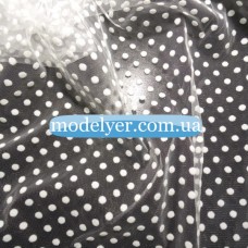 Ткань Сетка флок горох (белый)